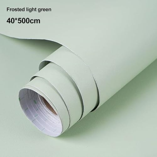 PVC-Tapete für Schlafzimmer und Hauswände, feuchtigkeitsbeständiges und schmutzabweisendes Material, geeignet für Küche und Badezimmer, als Wanddekoration (40 x 500 cm, mattes Grün) von UrbanHui