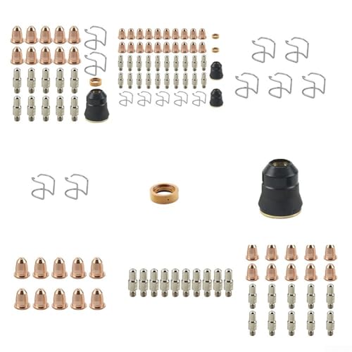 Plasmaschneider-Verbrauchsmaterialien-Set mit Elektroden-Düsen, Schutzbecher für Chicago Electric 95136 Taschenlampe (24-teiliges Set) von UrbanHui