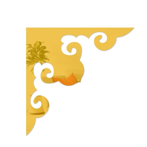 Reflektierende Acryl-Eckaufkleber DIY 3D Spiegel Wanddekoration für einzigartigen Raumstil (1 Gold) von UrbanHui