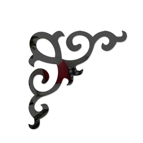 Reflektierende Acryl-Eckaufkleber DIY 3D Spiegel Wanddekoration für einzigartigen Raumstil (2 schwarz) von UrbanHui