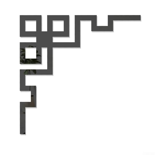 Reflektierende Acryl-Eckaufkleber DIY 3D Spiegel Wanddekoration für einzigartigen Raumstil (4 schwarz) von UrbanHui