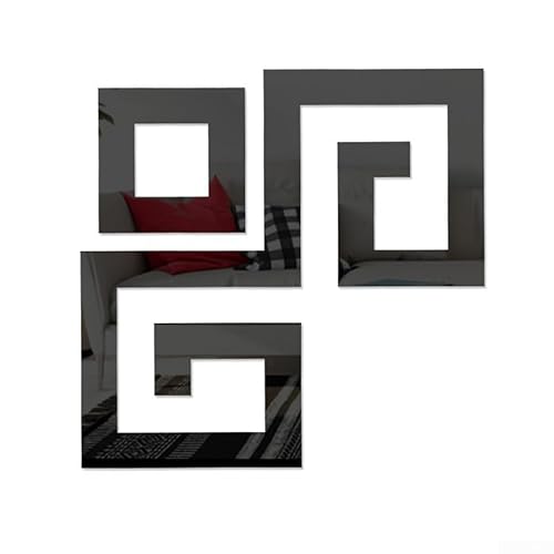 Reflektierende Acryl-Eckaufkleber DIY 3D Spiegel Wanddekoration für einzigartigen Raumstil (6 schwarz) von UrbanHui