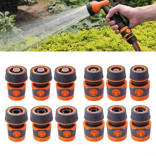 Schnellverbinder 16 mm Gartenschlauchadapter mit Anschlaggelenk für effizienten Bewässerungs- und Bewässerungsanschluss, geeignet für 1/2 Zoll und 3/4 Zoll Schlauch (durch 3/4 Zoll) von UrbanHui