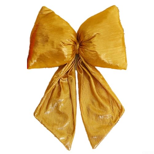 Seidenschleife Ornament für Weihnachtsbaum- und Kranzdekoration, verleiht Weihnachtsgirlanden und saisonalen Heimdekorationen eine raffinierte Note (Gold) von UrbanHui