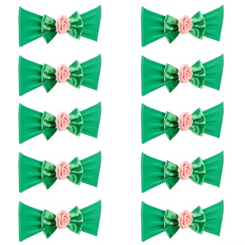 Stuhlschärpen für Hochzeiten und Veranstaltungen, mit dehnbarem Schleifen-Design, für den Innen- und Außenbereich, Grün, 10 Stück Stuhlschärpen für Hochzeiten und Veranstaltungen, mit dehnbarem Schleifen-Design, für den Innen- und Außenbereich, Grün, 10 Stück von UrbanHui