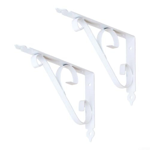 UrbanHui 2 Stück Metall schwebende Regalhalterungen Heavy Duty Wandmontage Eisen Unterstützung für Küche, Garage, Speisekammer Lagerung Hardware (weiß) von UrbanHui