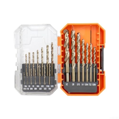 UrbanHui 21-teiliges Kobalt-Bohrer-Set aus Schnellarbeitsstahl für Metall, Holz und Kunststoff mit Pilotspitze und Aufbewahrungskoffer UrbanHui 21-teiliges Kobalt-Bohrer-Set aus Schnellarbeitsstahl für Metall, Holz und Kunststoff mit Pilotspitze und Aufbewahrungskoffer von UrbanHui