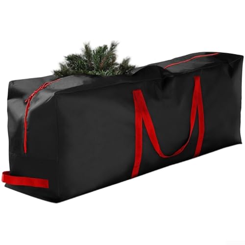 UrbanHui 210D Oxford Fabric Christmas Tree Storage Bag Waterproof Dustproof Organizer With Handle For Seasonal Decoration And Wreath Storage(Black 114 * 38 * 51cm) von UrbanHui
