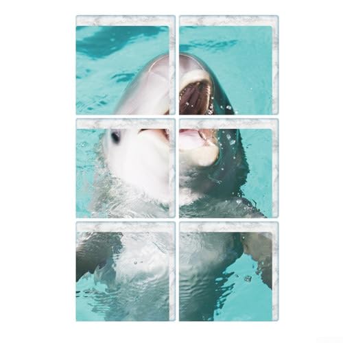 UrbanHui 6 Stück Badezimmer Badewanne Boden Aufkleber rutschfeste Sicherheit dekorative Wandaufkleber PVC mattiertes Wassermuster Design 20 x 20 cm (C) von UrbanHui