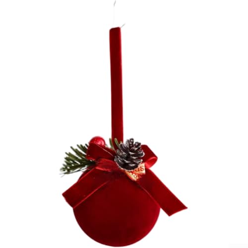 UrbanHui Beflockte Glocke Ornament Set im skandinavischen Stil zum Aufhängen an Weihnachten für Baum und Fenster, hergestellt mit Tuch für saisonalen Gebrauch (A) von UrbanHui