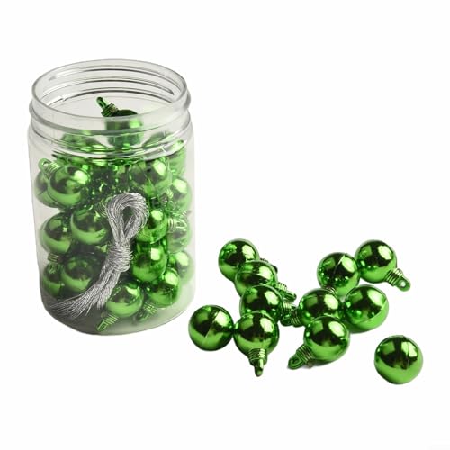 UrbanHui Christbaumkugeln, bruchsicher, Kunststoff, 5 cm, Glitzer-Ornamente für Feiertage, Weihnachtsbaum-Dekoration, Grün, 48 Stück von UrbanHui