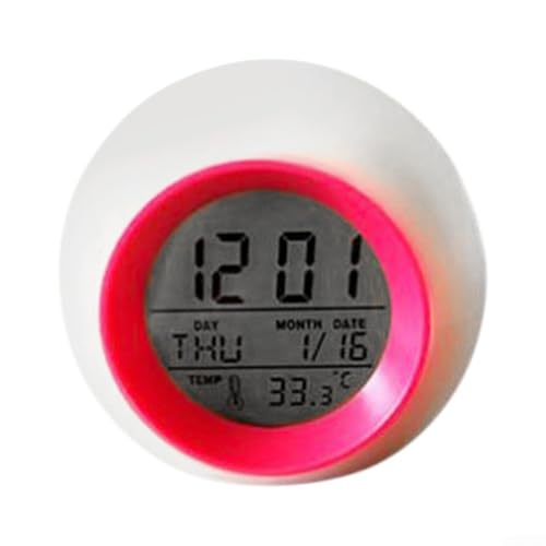 UrbanHui Digitaler Wecker mit Nachtlicht, 7 Farben, für Kinderzimmer, Jungen und Mädchen, mit mehreren Tönen, LED-Display, Datum, Temperatur (rot) von UrbanHui