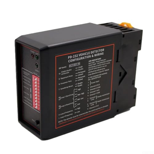 UrbanHui Dual Channel PD232 Loop-Detektor für Fahrzeugzählung und Zugangskontrolle für Parkplätze, kompatibel mit Toröffner und Ampeln (12 V DC) von UrbanHui