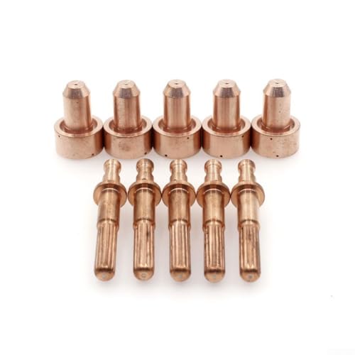 UrbanHui Für Radnor für MasterCut MC60 MC100 Taschenlampe Ersatzteile 60A Plasmaschneid-Elektroden 64006514 und Spitzen 64006510 10 Stück von UrbanHui