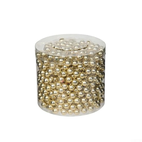 UrbanHui Glänzende Weihnachts-Perlenkette, Metallic, Weihnachts-Perlen-Girlande, künstliche Perlen, Lametta, für Weihnachtsbaum-Hängedekorationen, DIY Kunst & Handwerk, Schmuck (Gold) von UrbanHui