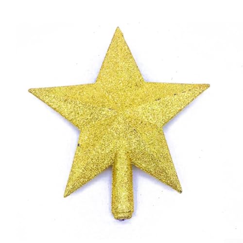 UrbanHui Glitzerstern-Ornament aus Kunststoff, geeignet für Weihnachtsbaum und Feiertagsdekoration (goldfarben) von UrbanHui