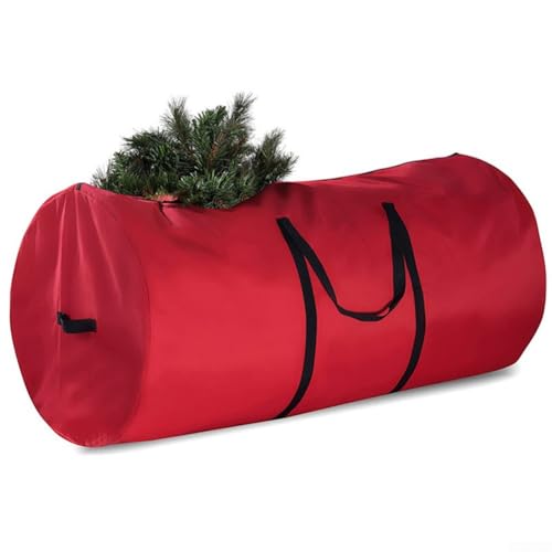 UrbanHui Große Weihnachtsbaum-Aufbewahrungstasche, 76,2 x 152,4 cm, wasserdichter Oxford-Tuch-Organizer mit seitlichen Griffen, für Urlaubsbedarf, Schutz und einfachen Transport (rot) von UrbanHui