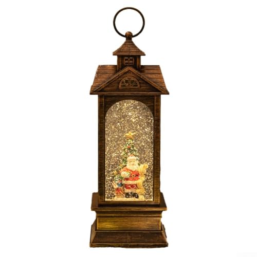 UrbanHui Klassische Vintage-Weihnachtsmusikbox-Laterne mit melodischer Musik und weicher Beleuchtung, fügt festliche Atmosphäre zu Heimdekoration hinzu und fungiert als Nachtlicht und Kerzenlampe von UrbanHui