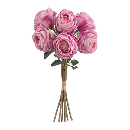 UrbanHui Künstliche Kunstblumen 6 Köpfe Blumenstrauß Hochzeit Home Decor Fake Blumenarrangement Wohnzimmer Schlafzimmer Dekoration (lila) von UrbanHui