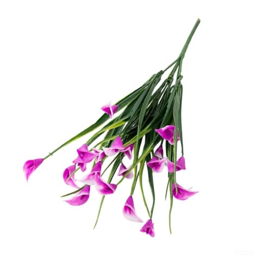 UrbanHui Künstliche Mini-Seiden-Lotusblume, realistische grüne Hufeisen-Lotus-Simulation für Zuhause und Büro, 24 cm (hellrot) von UrbanHui