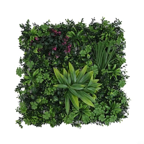 UrbanHui Künstliche grüne Pflanze, Wandpaneel, UV-geschützt, für Innen- und Außenbereich, Gartendekoration, Sichtschutz 50 x 50 cm (A) von UrbanHui