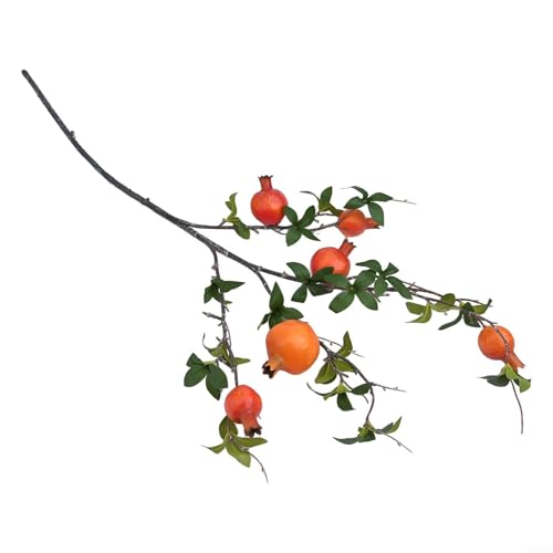 UrbanHui Künstlicher Persimmon Granatapfel Orangenzweig Herbst Obst Dekor Fake Blumen Heimdekoration 95 cm 82 cm 85 cm (Orange) von UrbanHui