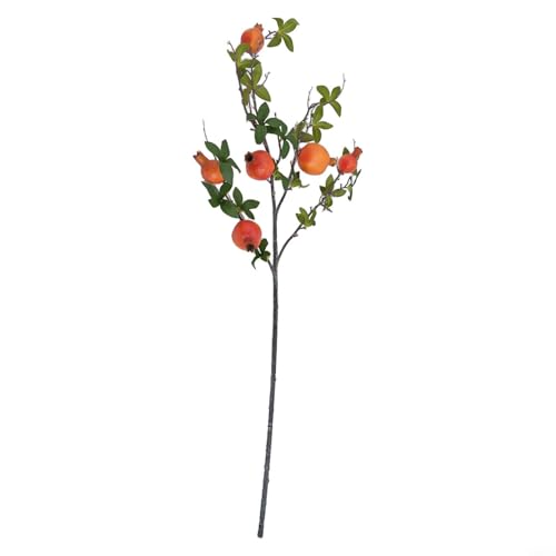 UrbanHui Künstlicher Persimmon Granatapfel Orangenzweig Herbst Obst Dekor Fake Blumen Heimdekoration 95 cm 82 cm 85 cm (Orange Granatapfel) von UrbanHui
