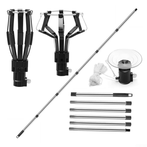 UrbanHui Lampenwechsler mit hoher Reichweite mit rutschfester, verstellbarer Klemme und 3 Glühbirnenwechsler für effizienten Austausch von LED- und Standard-Leuchtmitteln (6-teilige Stange) von UrbanHui