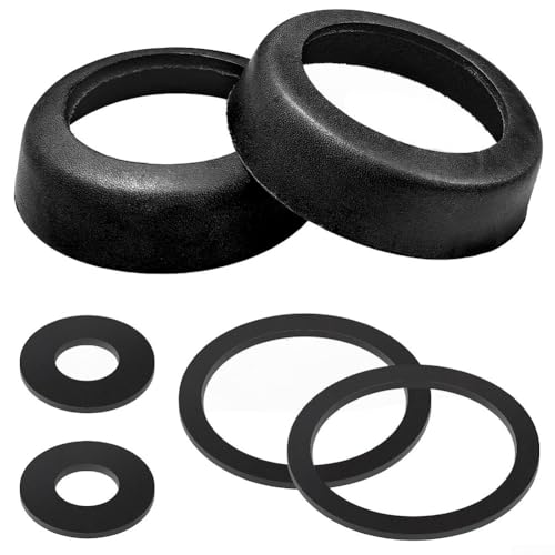 UrbanHui Leder-Ersatz-Set für Handdruckpumpen inkl. Schüsseln und Dichtungen für manuelle Presspumpen, kompatibel mit den meisten Haushaltsmodellen (schwarz) von UrbanHui