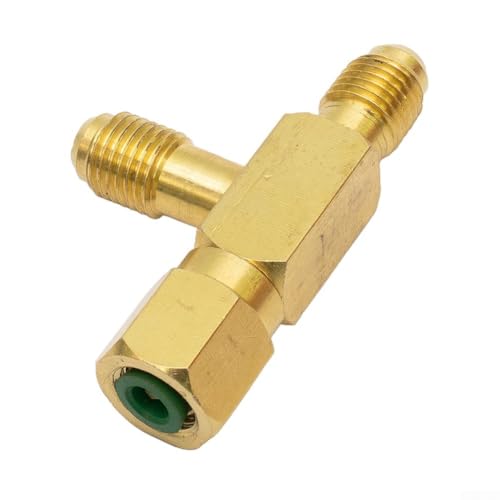 UrbanHui Messing-T-Adapter 1/4 x 1/4 x 1/4 SAE Flare-Anschluss zum Hinzufügen von Messgerät zu Vakuumpumpen-Krümmer-Set mit Drehanschluss UrbanHui Messing-T-Adapter 1/4 x 1/4 x 1/4 SAE Flare-Anschluss zum Hinzufügen von Messgerät zu Vakuumpumpen-Krümmer-Set mit Drehanschluss von UrbanHui