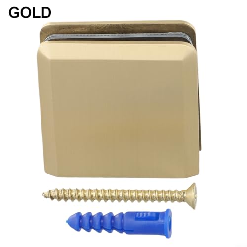 UrbanHui Messingklemme für 8 12 mm Glaspaneele Badezimmer Glasklemme verstellbare Bildschirmtür Hardware Dusche Glasklemme (Gold) von UrbanHui