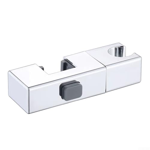 UrbanHui Rechteckiger Rohr-Duschkopfhalter mit drehbarem und verstellbarem Sprüher feste Basis für 30 x 18 mm quadratische Duschstangen Badezimmer-Installation (Chrom) von UrbanHui
