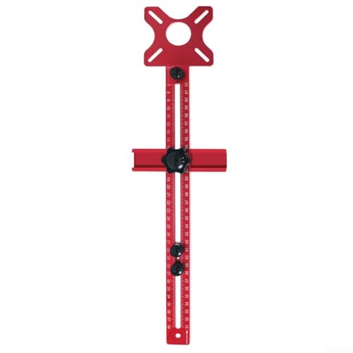 UrbanHui Router Fräsrillenhalterung Aluminiumlegierung Schrank Hardware Jig Punch Tool für Holzbearbeitungsbretter Schnellspanner Abnehmbare Basis Rot Metrisch (A) von UrbanHui
