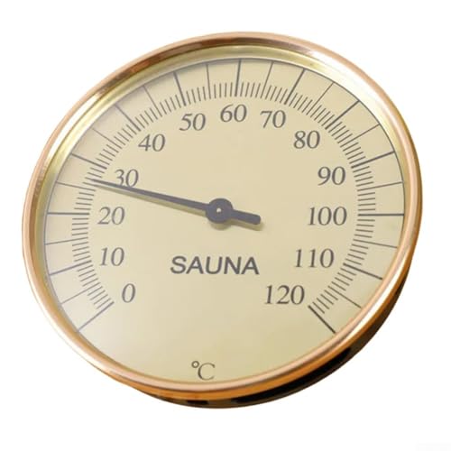 UrbanHui Sauna-Thermometer, Hygrometer, batteriefrei, Bimetall-Feuchtigkeitsmesser, Aluminiumlegierung, genaues Dampfbad-Zubehör (Thermometer) von UrbanHui
