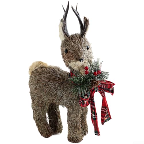UrbanHui Schaumstoff-Elch-Plüschpuppe für den Urlaub, Tischplatte und Fenster, entworfen im skandinavischen Stil, um Weihnachtsdekoration zu ergänzen (grauer stehender Elch) von UrbanHui
