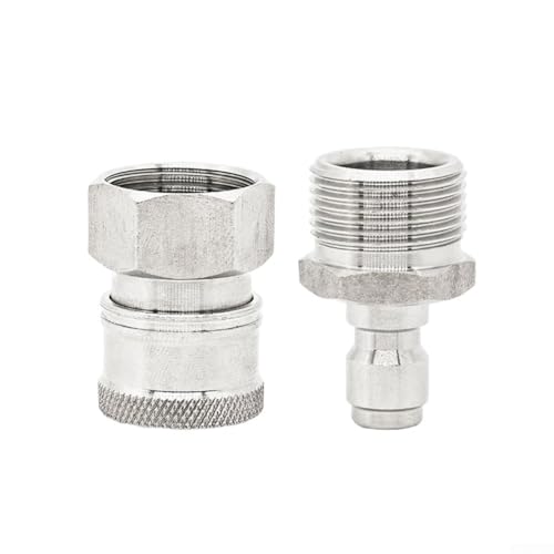 UrbanHui Schnellverbinder aus Edelstahl, 22 x 1,5 mm, für Hochdruckreiniger, verhindert Auslaufen während des Betriebs von UrbanHui