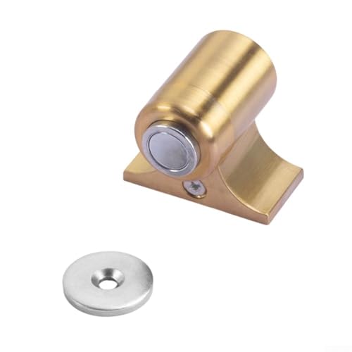 UrbanHui Unsichtbarer Türstopper aus Edelstahl mit magnetischer Boden-Saugnapf, entworfen, um Türgeräusche zu minimieren und Kollisionsschäden zu verhindern, geeignet für mehrere Arten (Gold) von UrbanHui