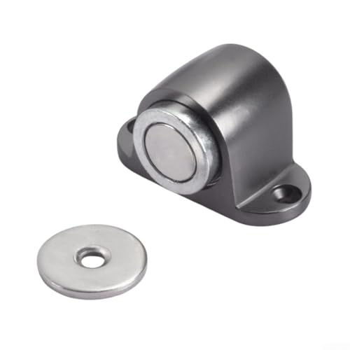 UrbanHui Unsichtbarer magnetischer Türstopper mit starkem Halt für Glastüren, 10 x 12 mm dick, Zinklegierung, widerstandsfähiges Material für Zuhause und Büro (grau) von UrbanHui