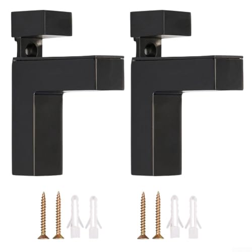 UrbanHui Verstellbare Glas-Regalhalterungen aus Zinklegierung, Wandhalterungen für zuverlässige Unterstützung von Glas- und Holzregalen mit starkem Griff-Design, 2 Stück UrbanHui Verstellbare Glas-Regalhalterungen aus Zinklegierung, Wandhalterungen für zuverlässige Unterstützung von Glas- und Holzregalen mit starkem Griff-Design, 2 Stück von UrbanHui