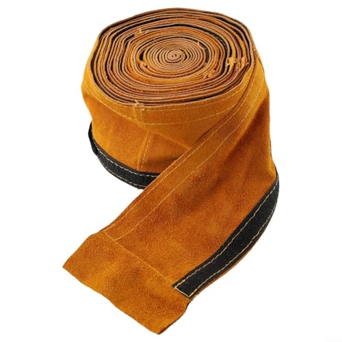 UrbanHui WIG-Schweißbrenner-Kabelabdeckung, genähte Lederhülle, für Mig-/Plasma-Kabel, 3,5 m, 7 m, 10 m, robuster Rindslederschutz (7 m) von UrbanHui