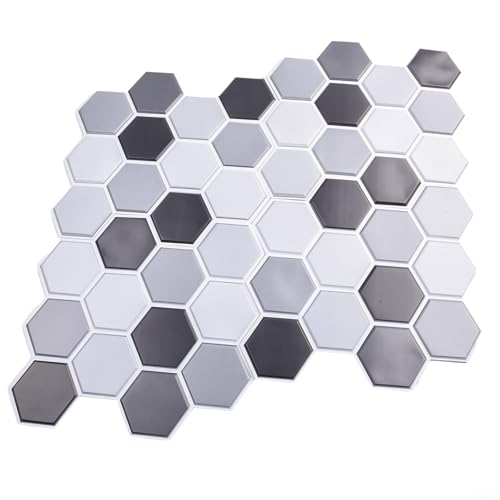 UrbanHui Wandfliesen-Aufkleber für Küche, Badezimmer, Mosaik, selbstklebend, wasserdicht, PVC, dekorativ, 30 x 30 cm, leicht entfernbar, Wandkunst für glatte Oberflächen zu Hause (10 Stück) von UrbanHui