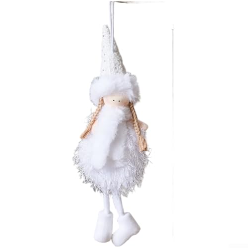 UrbanHui Weihnachtsengel aus Plüsch, für Jungen und Mädchen, zum Aufhängen, für Baum und Zuhause, mit weichem Material und festlichem Design (kleines Mädchen) von UrbanHui
