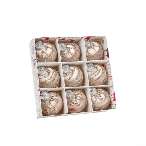 UrbanHui Weihnachtskugel-Set für Baumschmuck aus Schaumstoff und Kunststoff mit strukturierten und schillernden Details für den modernen Urlaub (B) von UrbanHui