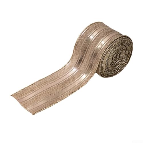 Weihnachtsband, Leinen, Drahtrand, Juteband, flexibel, rustikal, Schleife, Handwerk für Kranz, Baum, Geschenkverpackung, Girlande, Tisch, Urlaub, rustikal, natürlich, 5 cm x 5 m (A) von UrbanHui