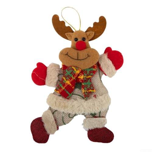 Weihnachtswichtel, Plüsch-Ornamente, 18 x 13 cm, gestrickter Stoff und künstliche Wolle, Weihnachtsmann, Schneemann, Elch, hängende Dekoration für Baum, Zuhause, Party, Hochzeit, Fenster, drinnen und von UrbanHui