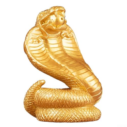 Wunderschön gearbeitetes Schlangendekor aus Kunstharz verbessert die Ästhetik in jedem Raum (Gold) von UrbanHui