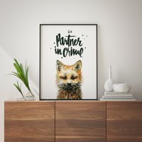 Fuchs, Baby Fox, Fuchs Poster, 29, 7 X 42 cm, Happy Wohnkultur, Kriminelle Druck, Housewarminggeschenk, Urbanjunglestories, Kunstdruck von UrbanJungleStories