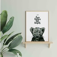 Zebrion Druck, 29, 7x42 cm, Zebra Löwe, Liebe, Tiere, Zitate, Wildtiere, Natur, Löwe Home Deco Urbanjunglestories von UrbanJungleStories