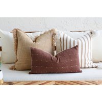 Braun Burgund Boho Kissen Kombination 20 X Sofa Designer Lenden Dekor Kissenbezug Set | Einzigartige Dekokissen Pom von UrbanTroos