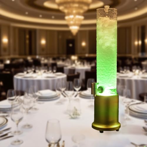 Biersäule Beleuchteter Mimosa-Turm mit Silber-/ Goldfarbenem Ständer, Limonadenspender für Restaurants, Zuhause Oder Picknicks, Tragbarer Getränkespender mit Leicht Fließendem Zapfhahn(Gold Base,Green Biersäule Beleuchteter Mimosa-Turm mit Silber-/ Goldfarbenem Ständer, Limonadenspender für Restaurants, Zuhause Oder Picknicks, Tragbarer Getränkespender mit Leicht Fließendem Zapfhahn(Gold Base,Green von UrbanUp